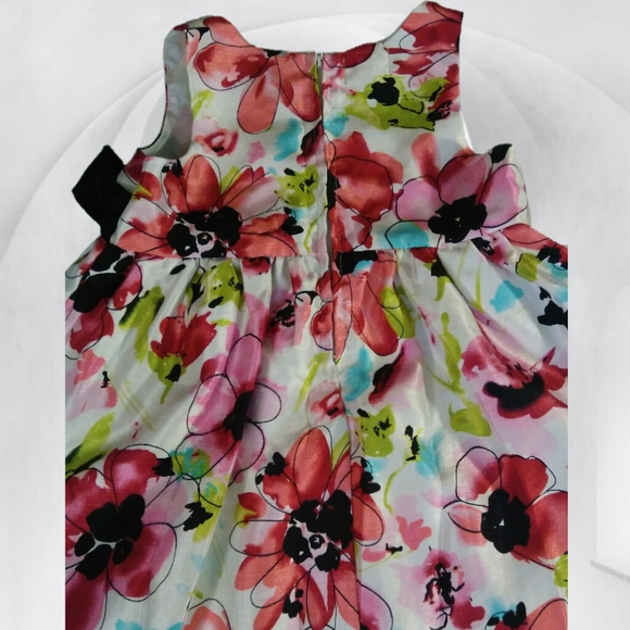 PINKY girls 5T FLORAL DRESS BLACK BOW ACCENT holidays Christmas easter 5 T - Picture 4 of 11